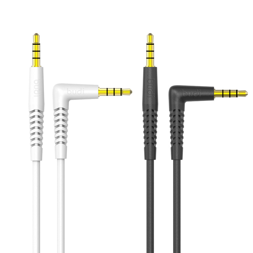 Budi 3.5mm to 3.5mm Audio Adapter, 1.2m, Black White (DC150X9012B)