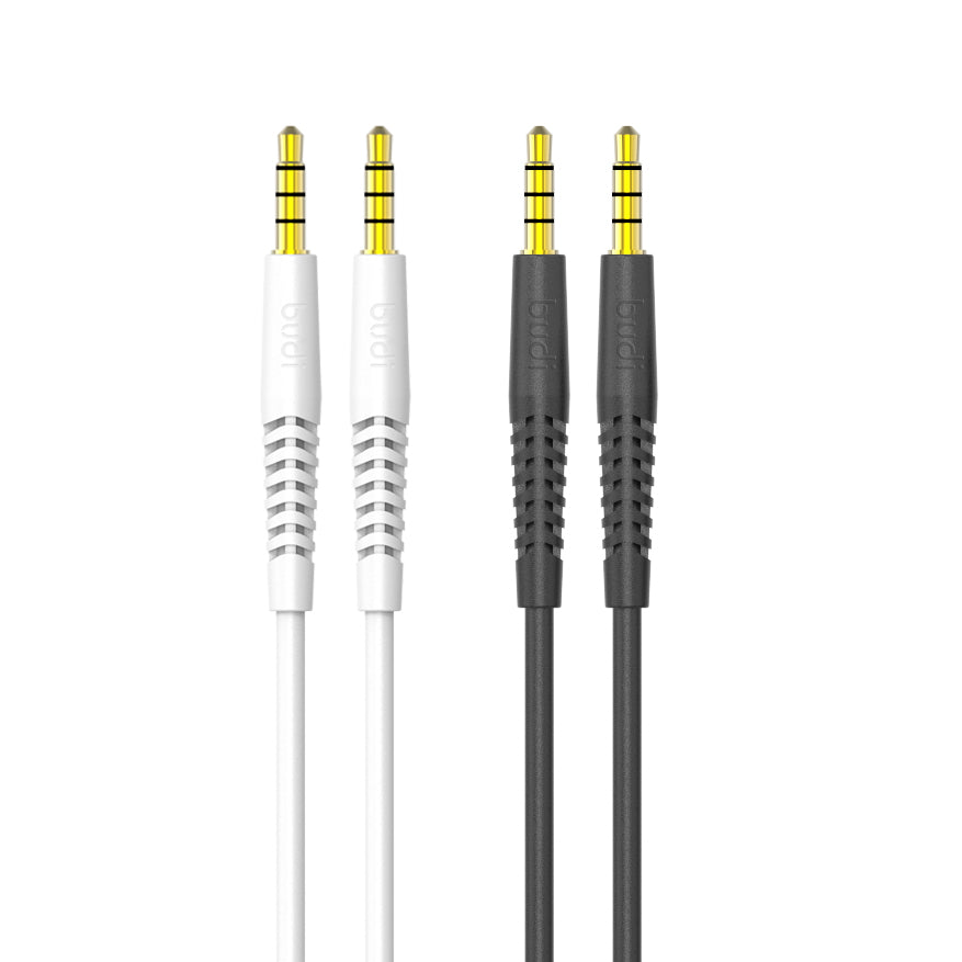 Budi 3.5mm to 3.5mm Audio Adapter, 1.2m, Black White (DC150AUX12B)