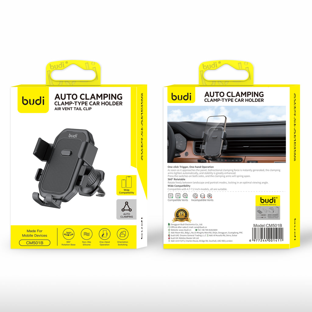 Budi Car Mount, Black (CM501B)