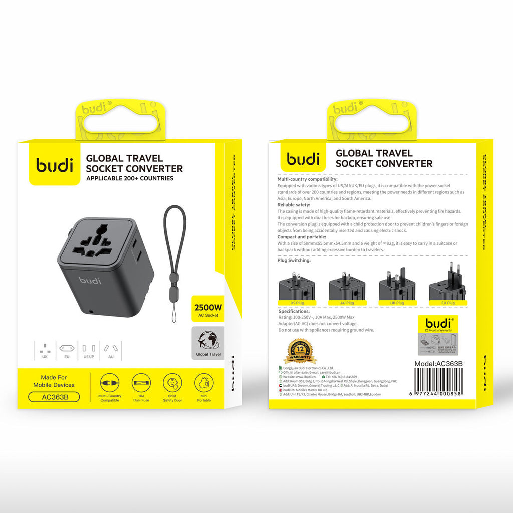 Budi AC363B — Oplader 2500W