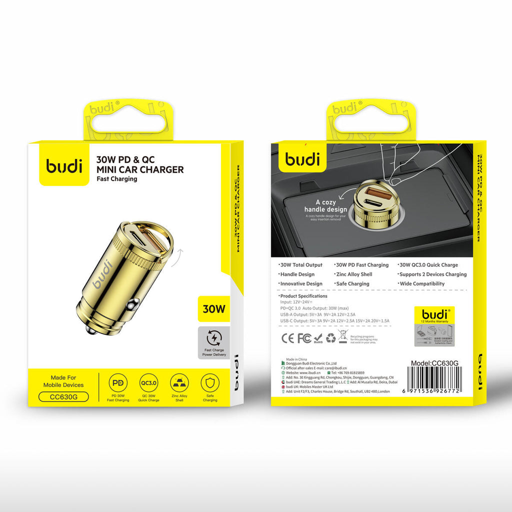 Budi CC630G — Autolader 30W, gold