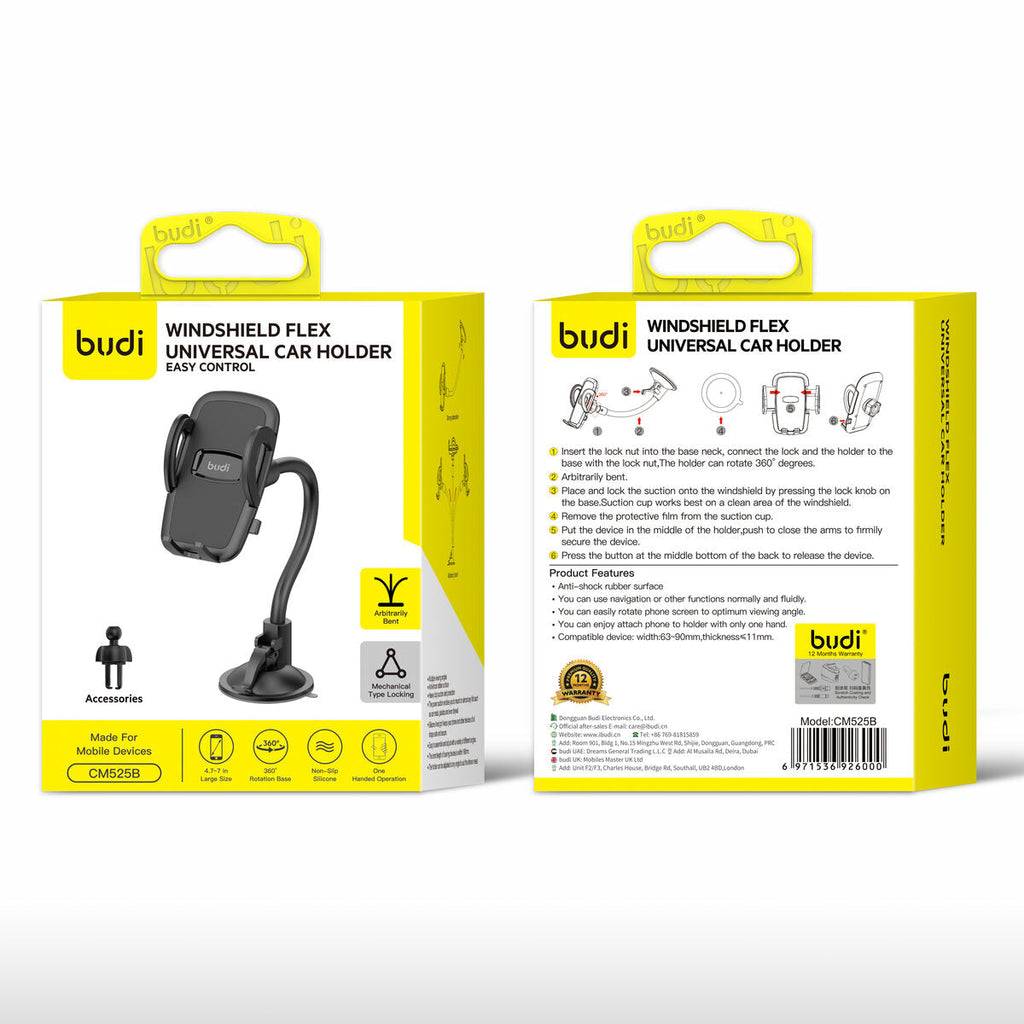Budi CM525B — Telefoonhouder zwart