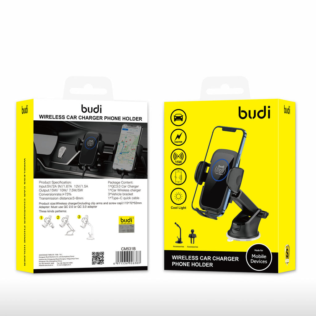 Budi CM531B — Telefoonhouder 15W