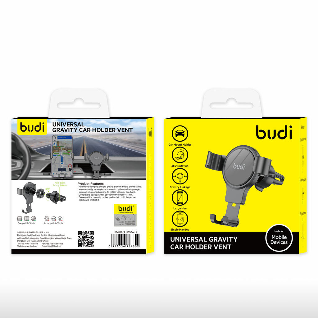 Budi CM557B — Telefoonhouder zwart
