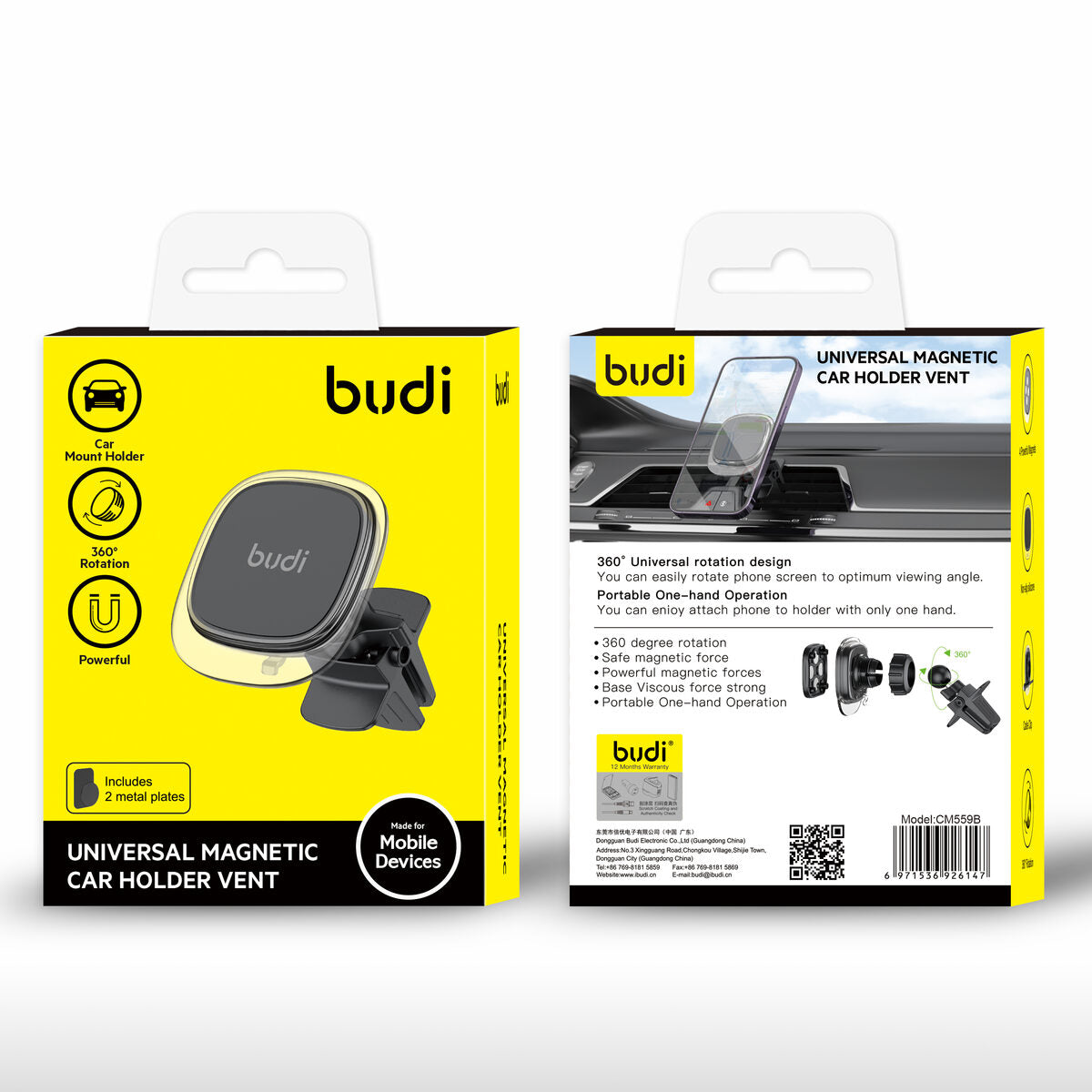 Budi CM559B — Telefoonhouder zwart