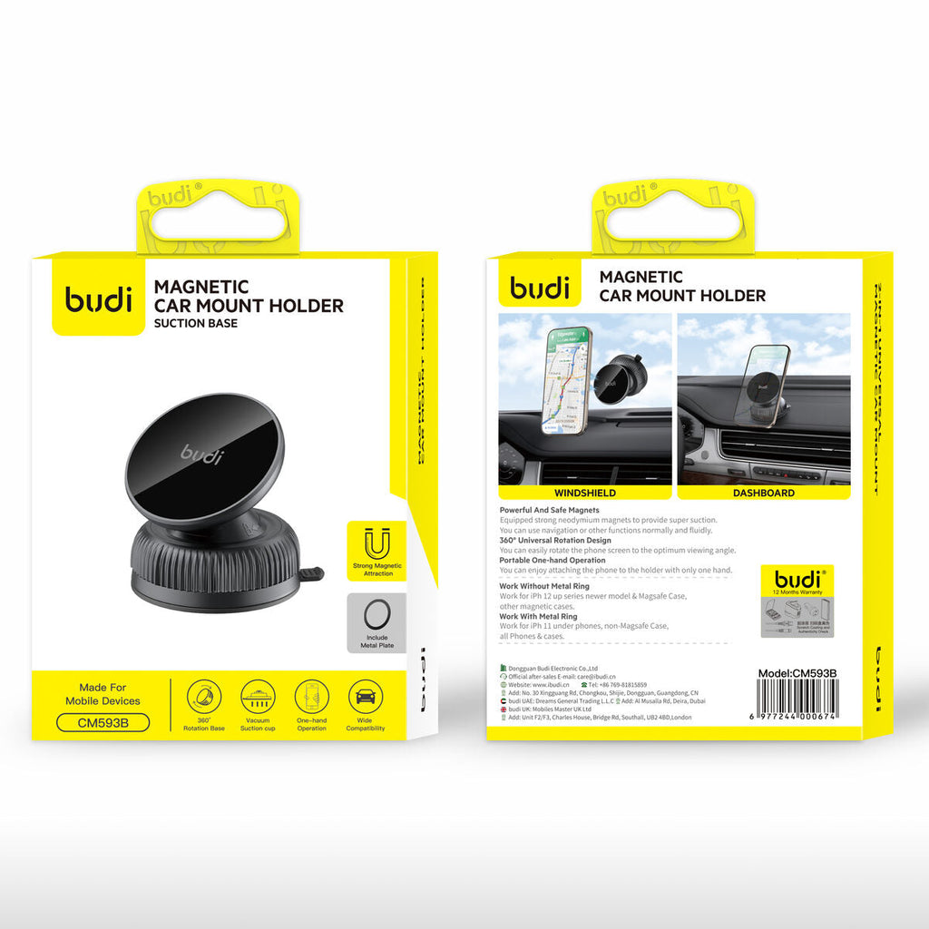 Budi CM593B — Telefoonhouder zwart