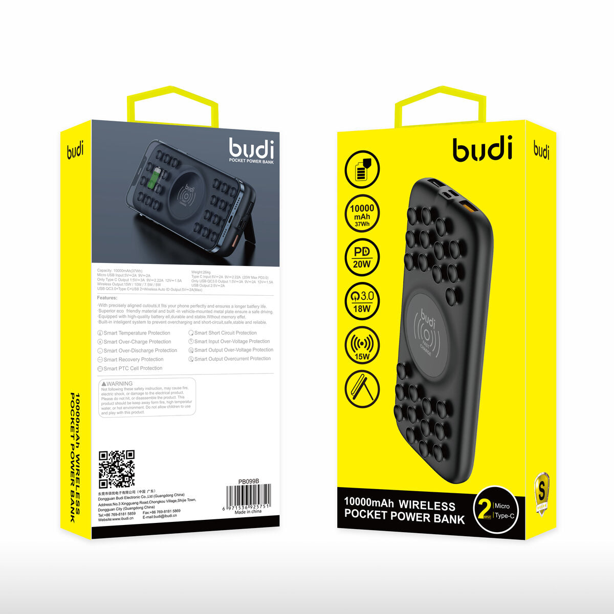 Budi PB099B — Powerbank 20W, 10000 mAh