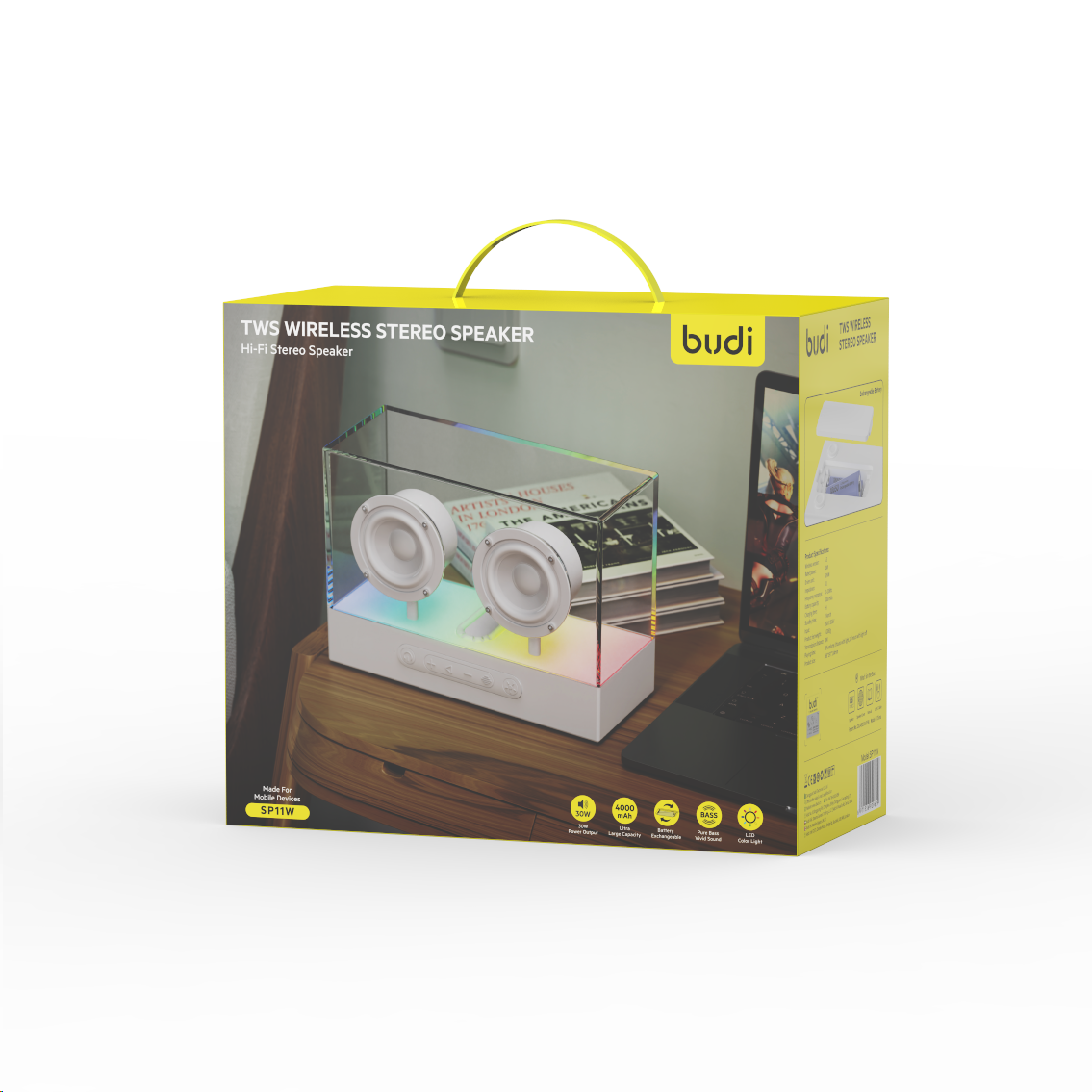 Budi Speaker, 9W, 4000 mAh, White (SP11W)