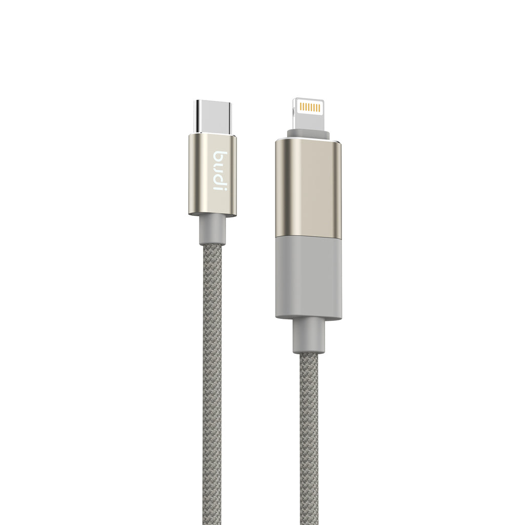 Budi 2-in-1 Charging Cable, 27W, 1m, Gold (DC260TTL10G)