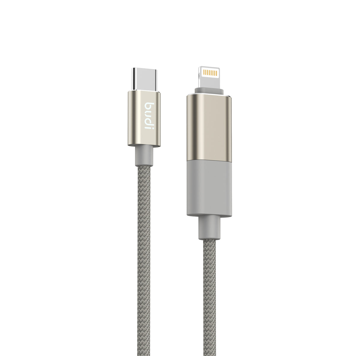 Budi 2-in-1 Charging Cable, 27W, 1m, Gold (DC260TTL10G)