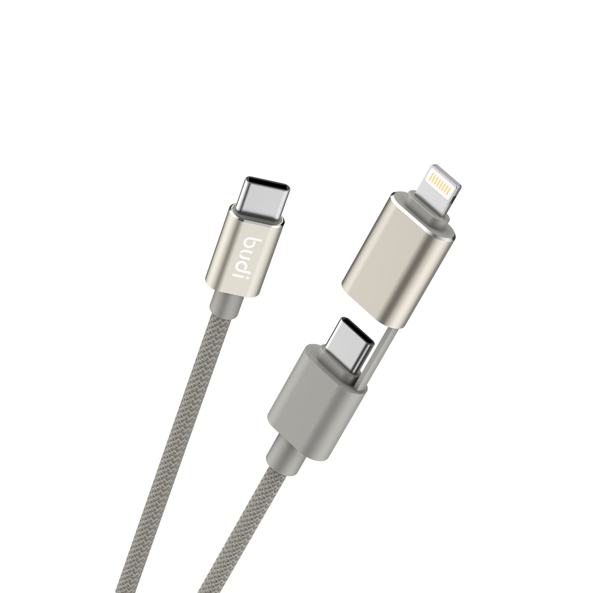 Budi 2-in-1 Charging Cable, 27W, 1m, Gold (DC260TTL10G)