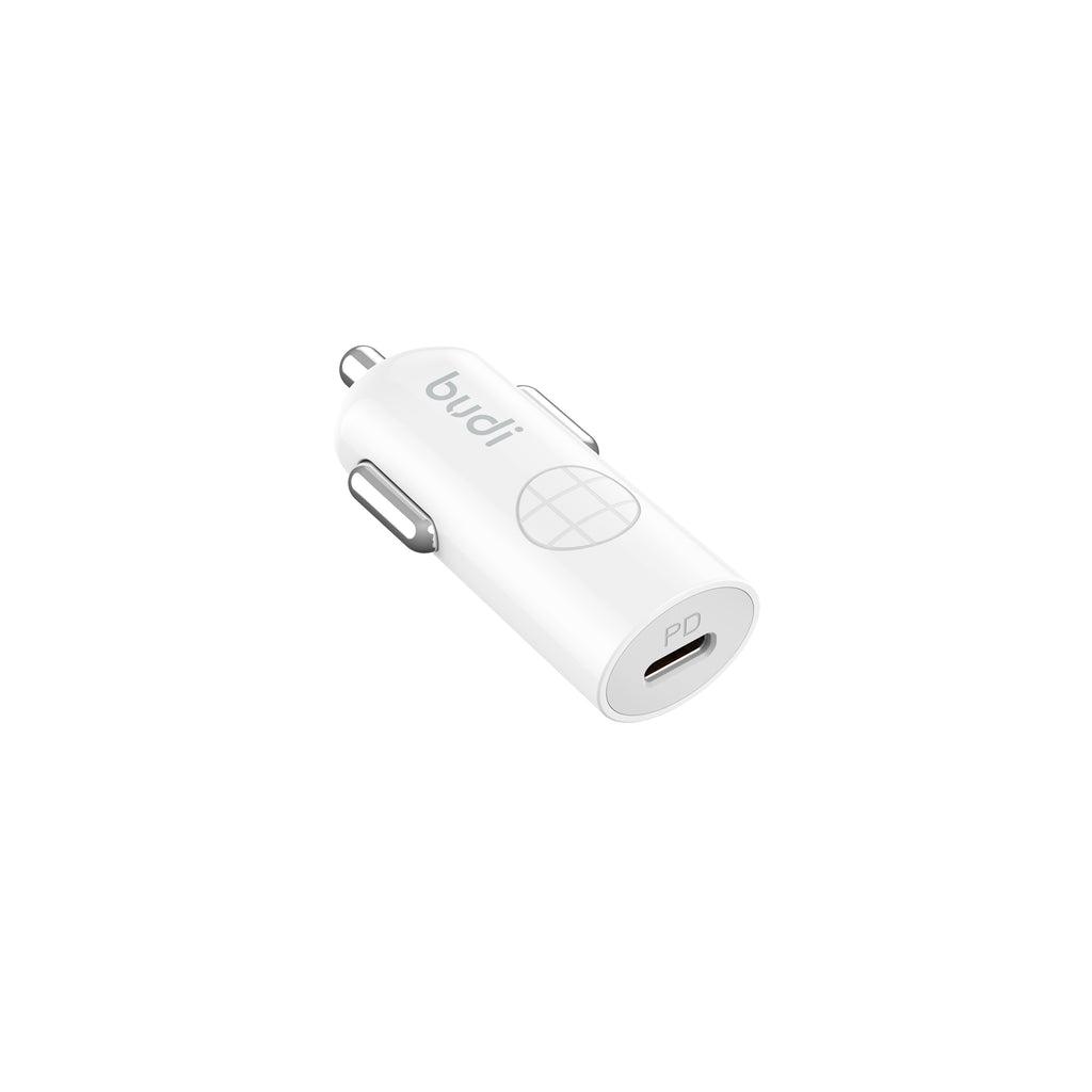 Budi USB-C to Lightning Car Charger, 33W, 1m, White (CC062TTLW)