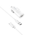 Budi USB-C to USB-C Car Charger, 33W, 1m, White (CC062TTTW)