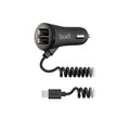 Budi Car Charger, 17W, 1.2m, Black (CC068TB1)