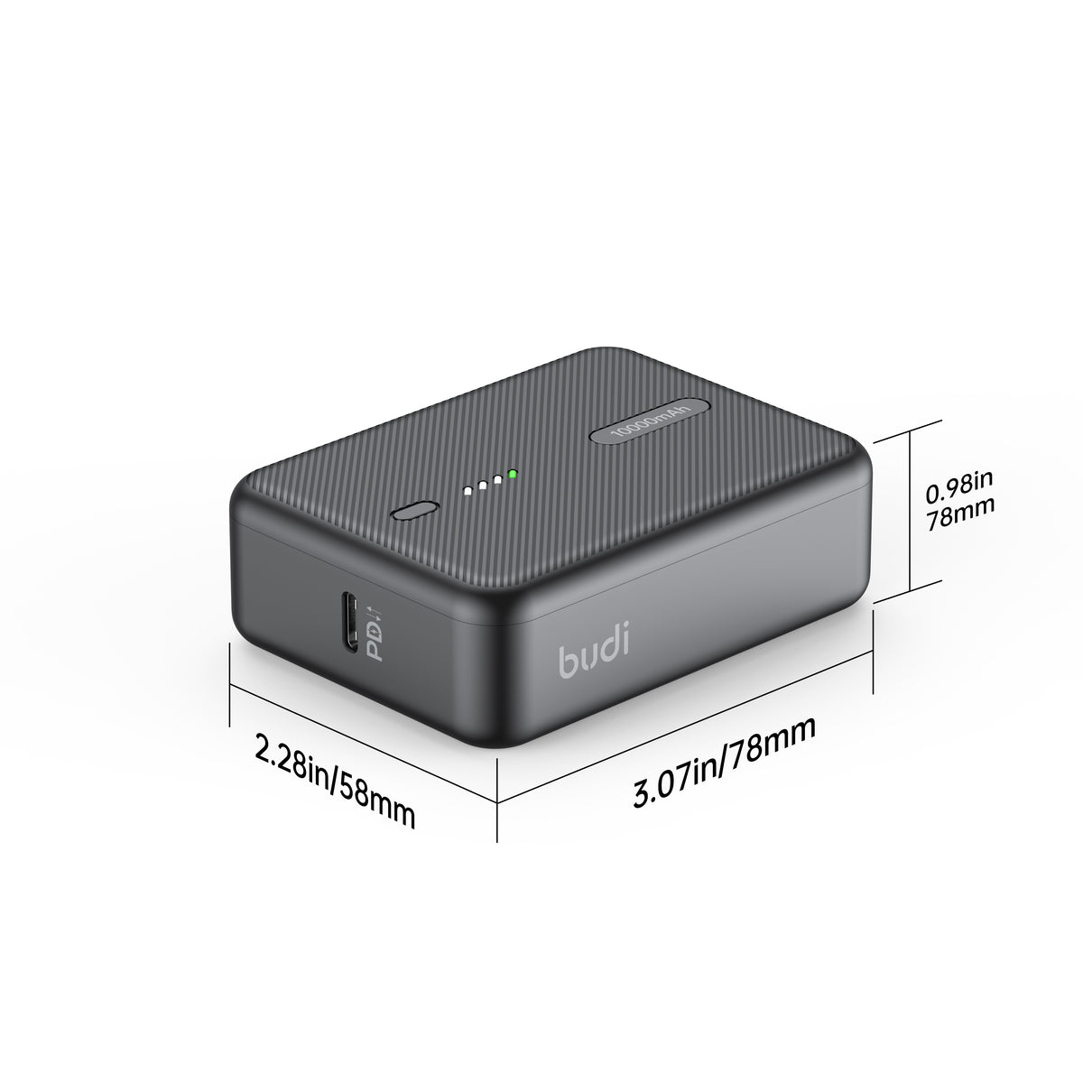 Budi Power Bank, 22.5W, 10000 mAh, Black (PB097B)