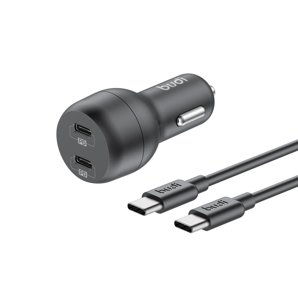 Budi USB-C to USB-C Car Charger, 40W, 1.2m (CC108RTTB)