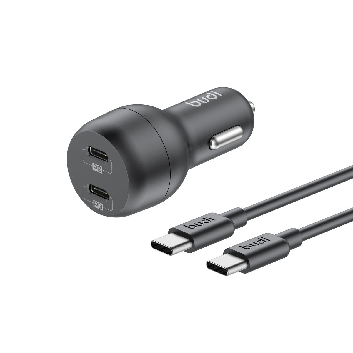 Budi USB-C to USB-C Car Charger, 40W, 1.2m (CC108RTTB)