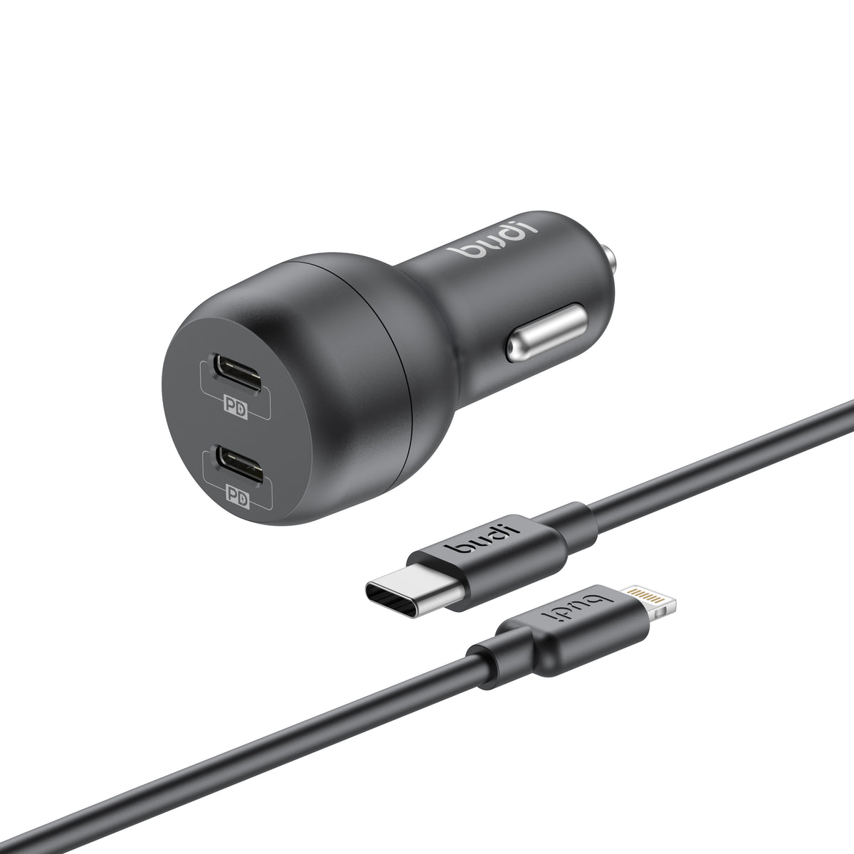 Budi USB-C to Lightning Car Charger, 40W, 1.2m (CC108RTLB)