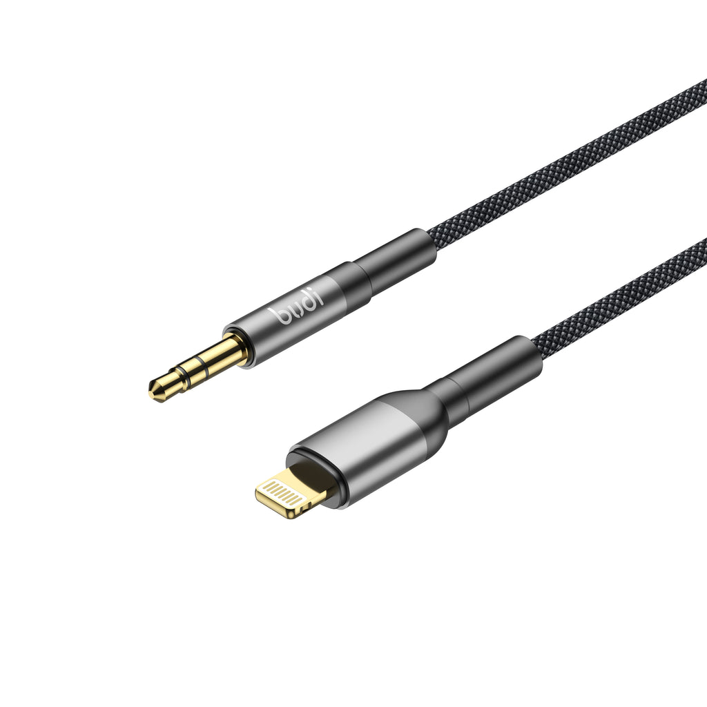 Budi Lightning to 3.5mm Audio Adapter, 1.2m, Black (DC131LX12A)