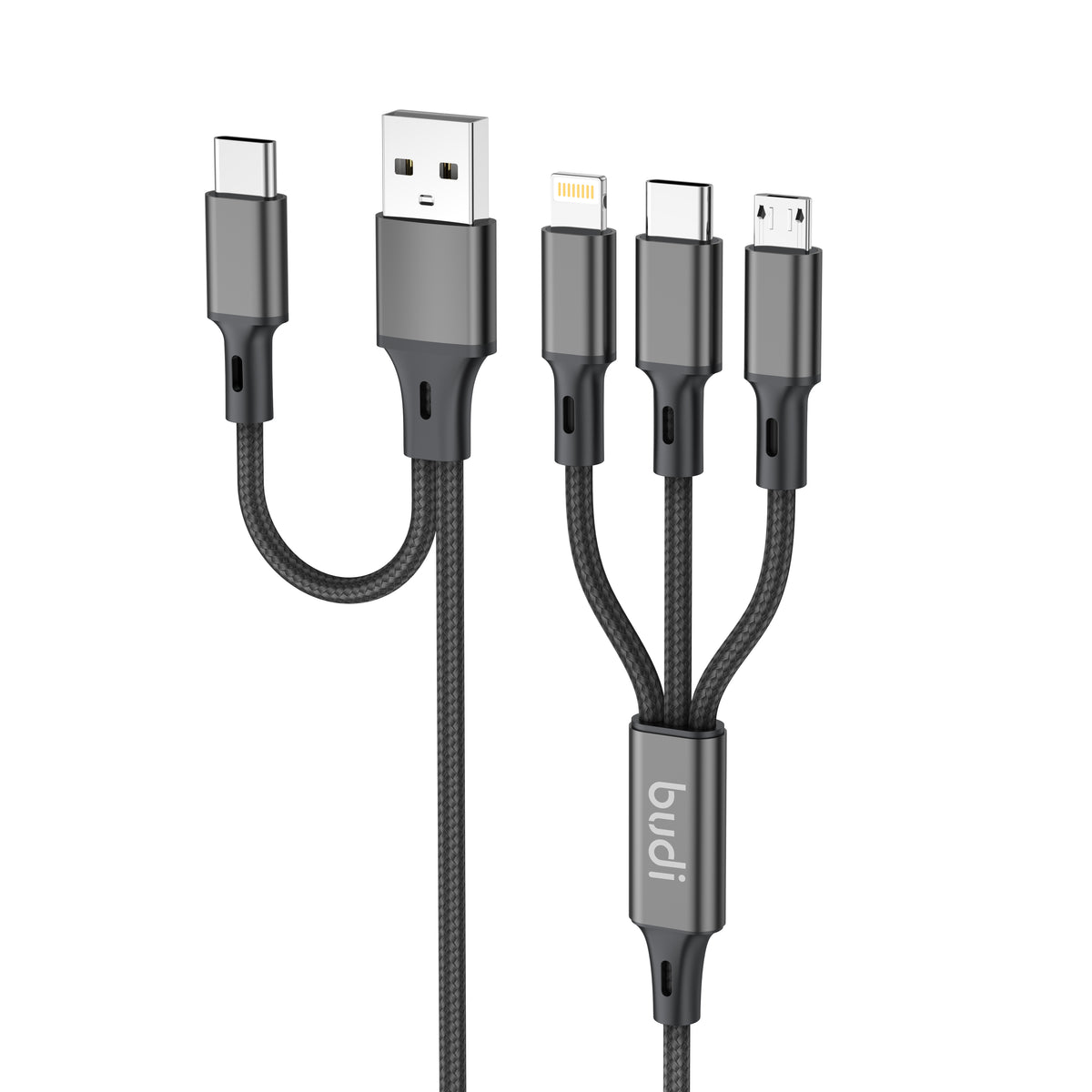 Budi 6-in-1 Charging Cable, 1.2m, Black (DC203T512B)