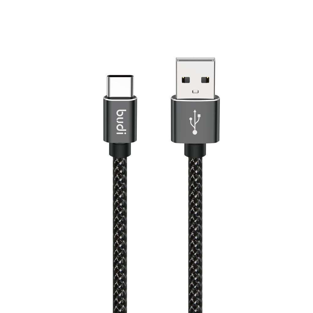 Budi USB-A to USB-C Charging Cable, 2m, Black (DC206T20B)