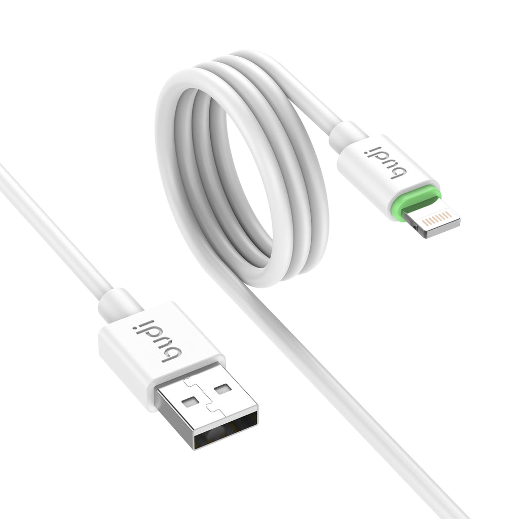 Budi USB-A to Lightning Charging Cable, 1m, White (DC218L10W)