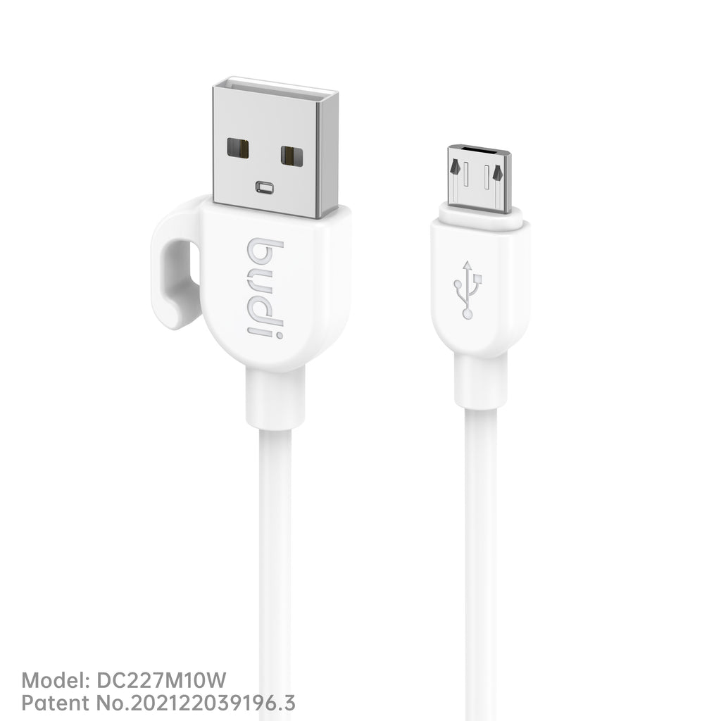 Budi USB-A to Micro-USB Charging Cable, 1m, White (DC227M10W)