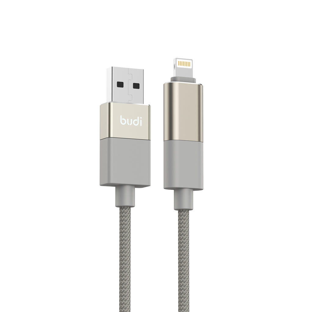 Budi 2-in-1 USB-A to USB-C + Lightning Cable, 1m, Gold (DC260ATTL10G)