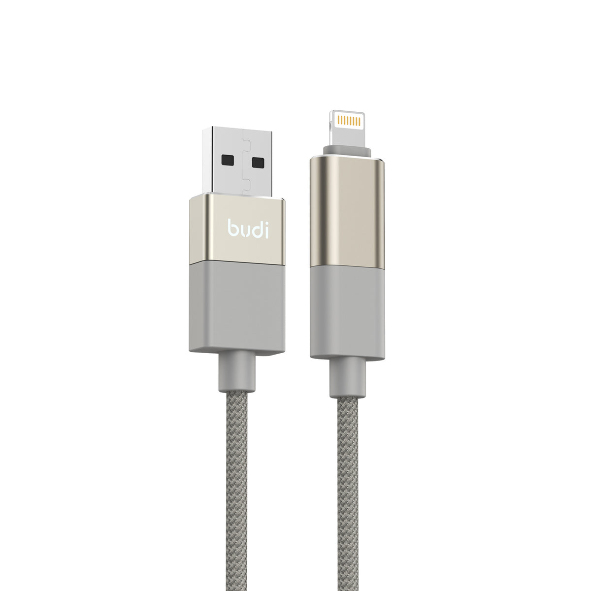 Budi 2-in-1 USB-A to USB-C + Lightning Cable, 1m, Gold (DC260ATTL10G)