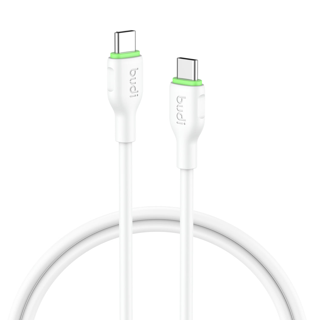 Budi USB-C to USB-C Charging Cable, 65W, 1.2m, White (DC261TT12W)