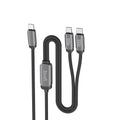 Budi 2-in-1 Charging Cable, 100W, 1.2m, Black (DC266TTT12B)