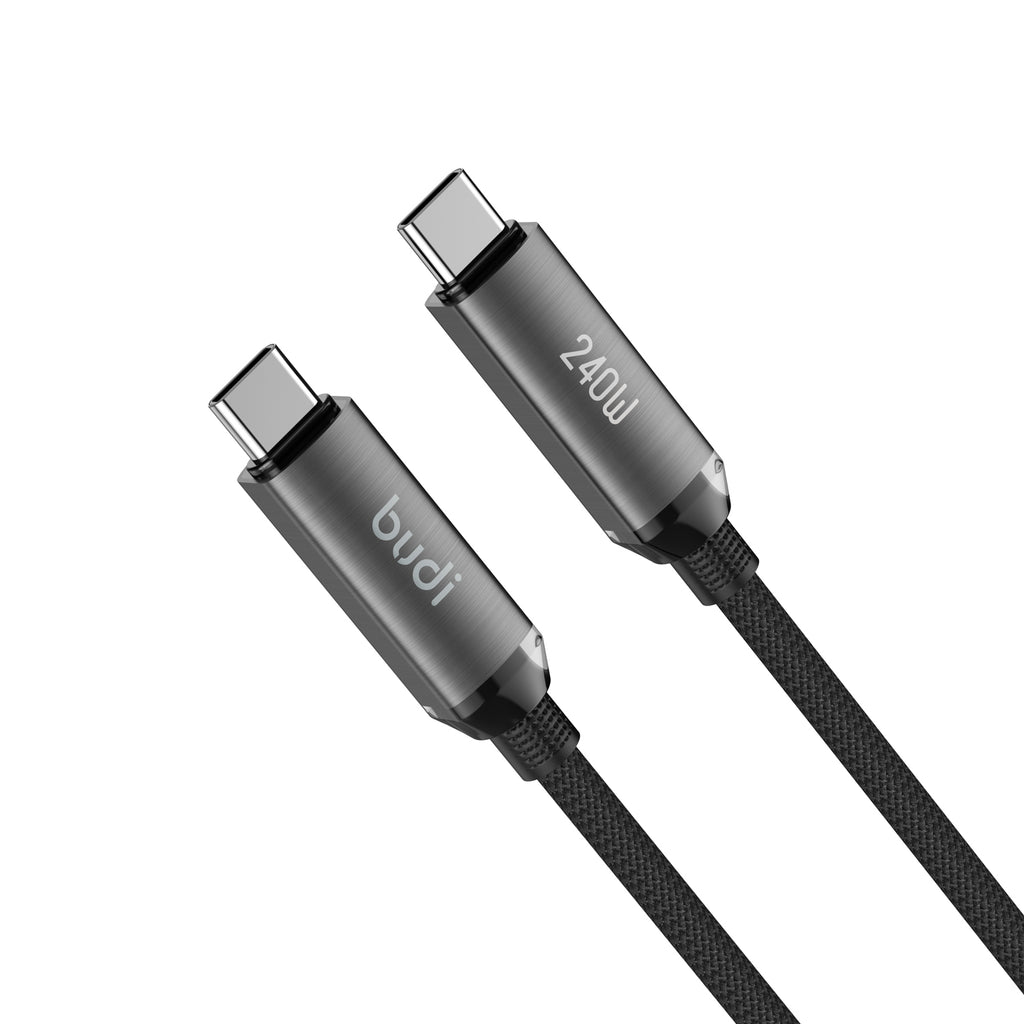 Budi USB-C to USB-C Charging Cable, 240W, 1.8m, Black (DC267TT18B)