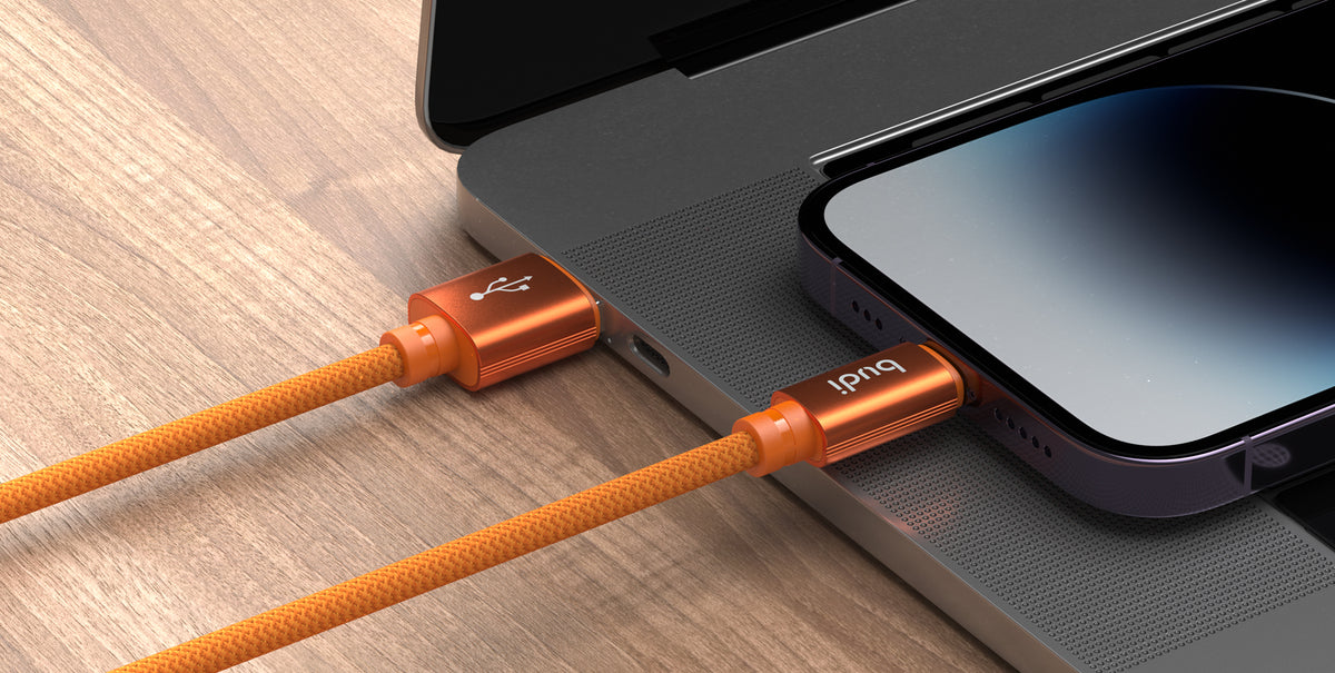 Budi USB-A to Lightning Charging Cable, 1.5m, Orange (DC271L15C)