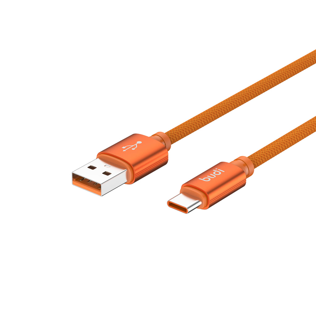 Budi USB-A to USB-C Charging Cable, 1.5m, Orange (DC271T15C)