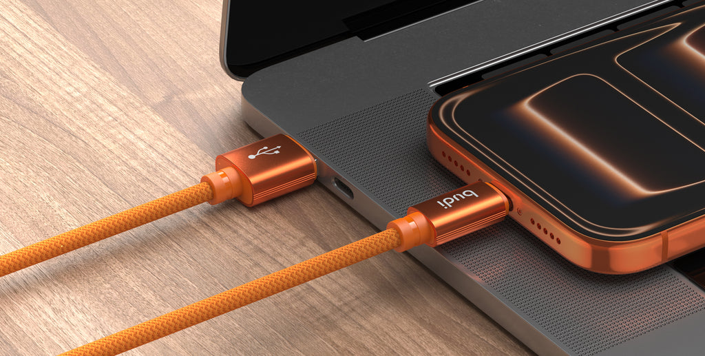 Budi USB-A to USB-C Charging Cable, 1.5m, Orange (DC271T15C)