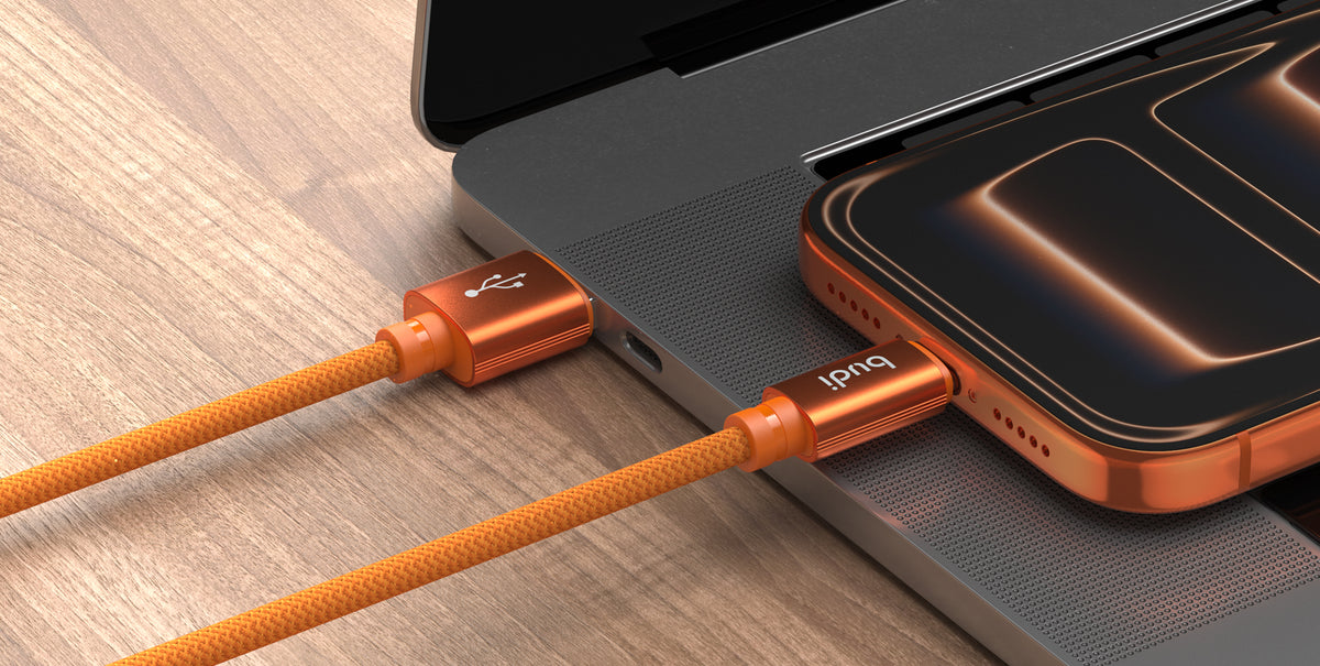 Budi USB-A to USB-C Charging Cable, 1.5m, Orange (DC271T15C)