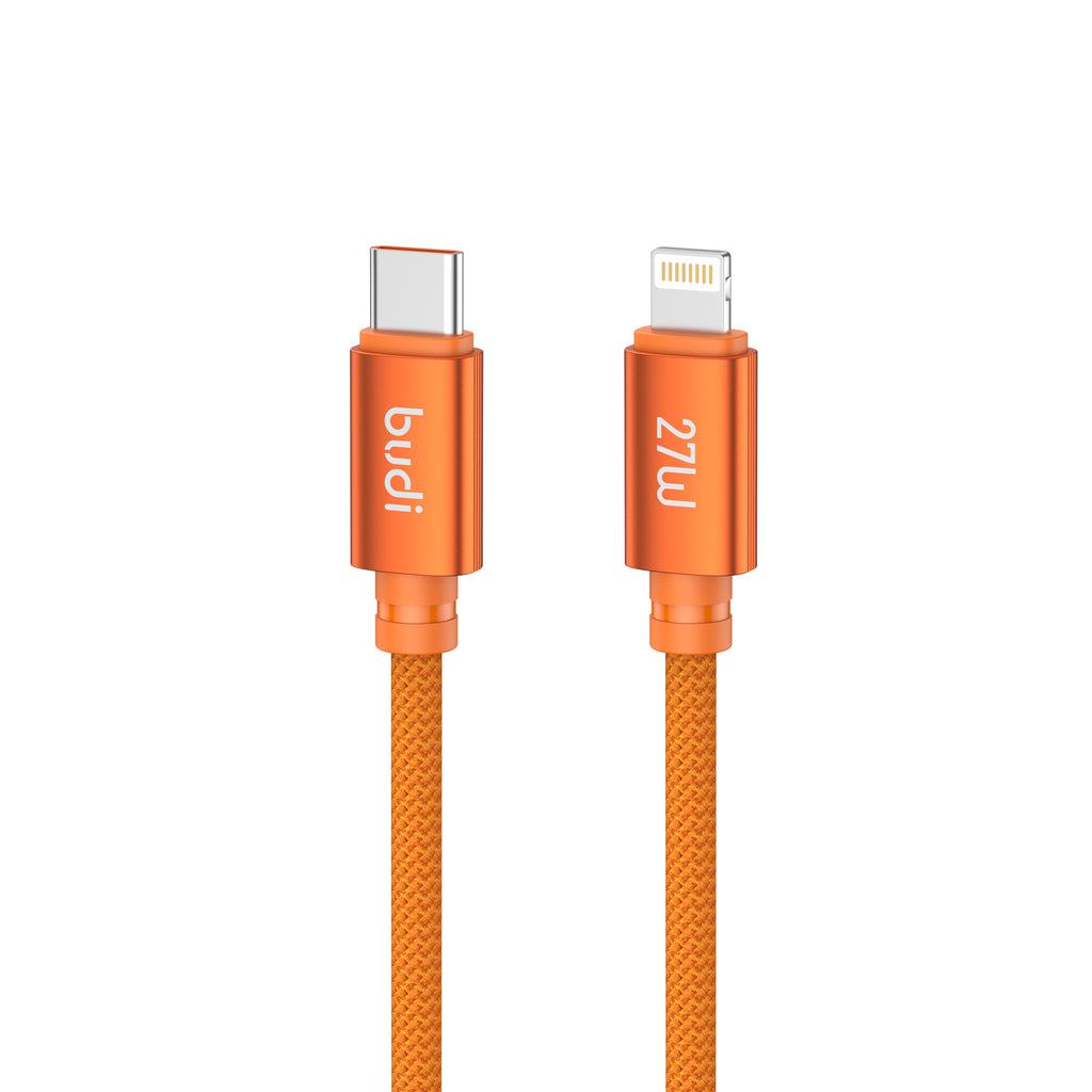Budi USB-C to Lightning Charging Cable, 27W, 1.5m, Orange (DC271TL15C)