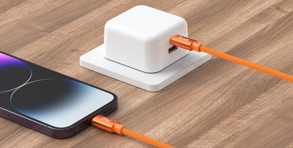 Budi USB-C to Lightning Charging Cable, 27W, 1.5m, Orange (DC271TL15C)