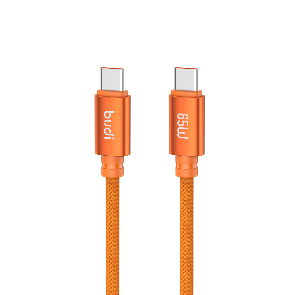 Budi USB-C to USB-C Charging Cable, 65W, 1.5m, Orange (DC271TT15C)