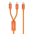 Budi 2-in-1 Charging Cable, 100W, 1.5m, Orange (DC271TTT15C)