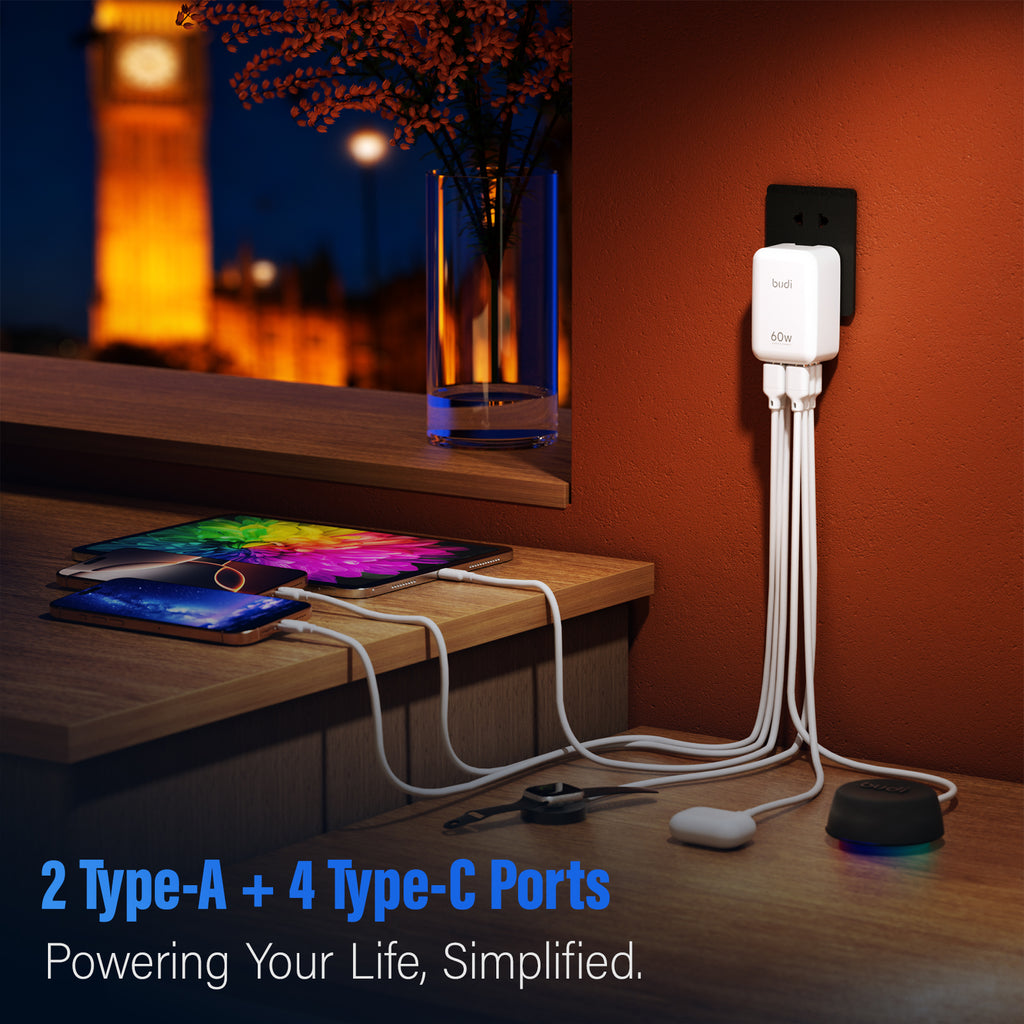 Budi Wall Charger, 60W (AC319W)