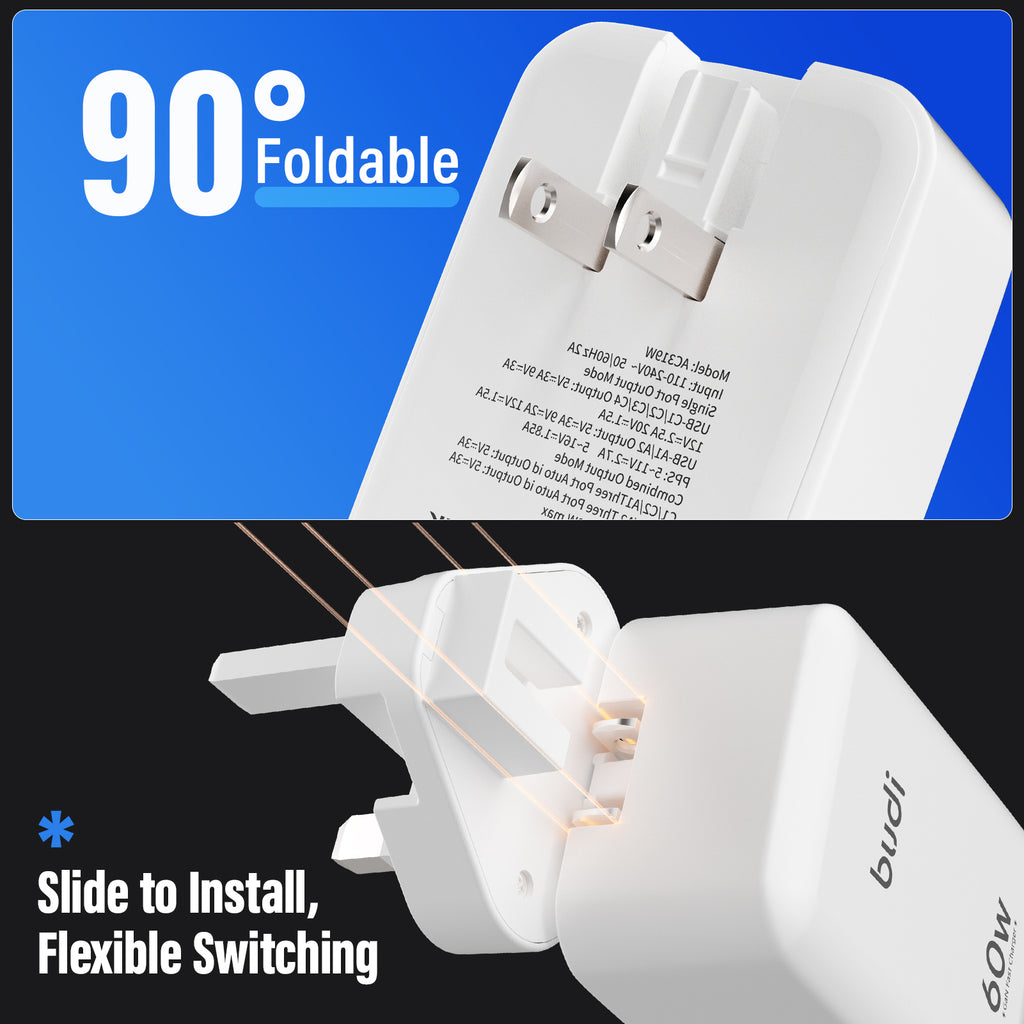 Budi Wall Charger, 60W (AC319W)