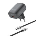 Budi USB-C to USB-C Wall Charger, 45W, 1m, Black (AC370ETTB)