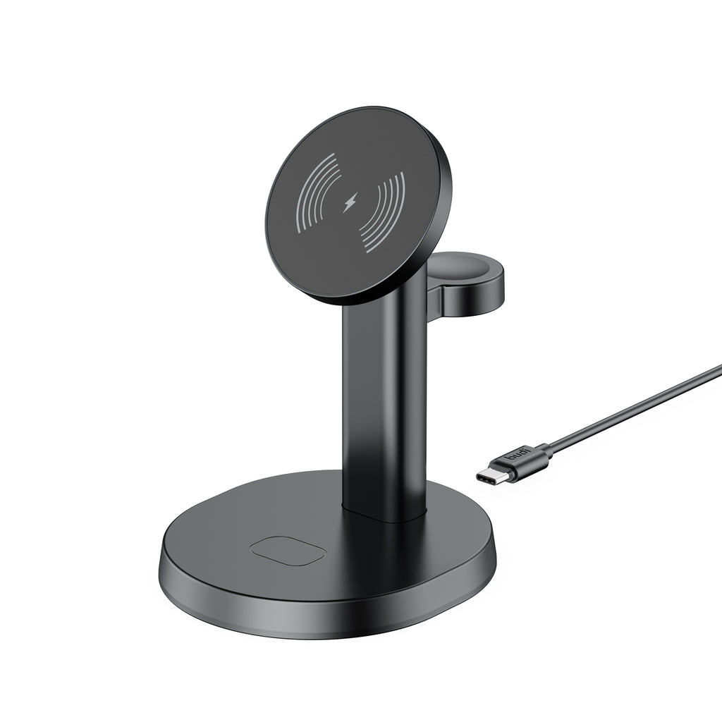 Budi 3-in-1 Wireless Charger, 20W, Black (WL4900B)