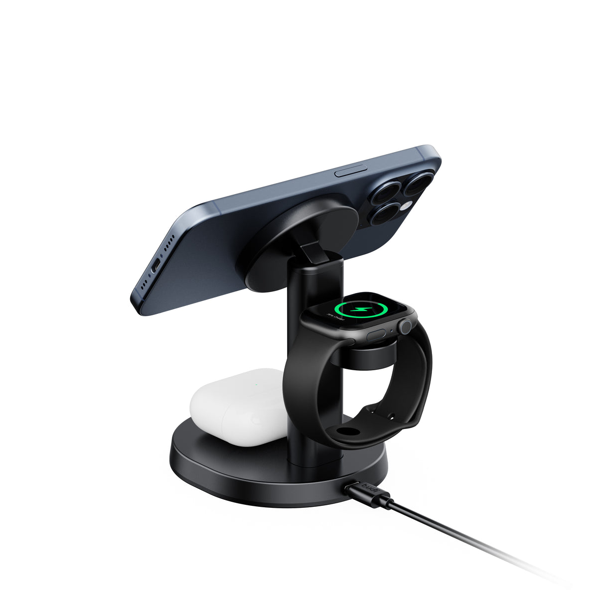 Budi 3-in-1 Wireless Charger, 20W, Black (WL4900B)
