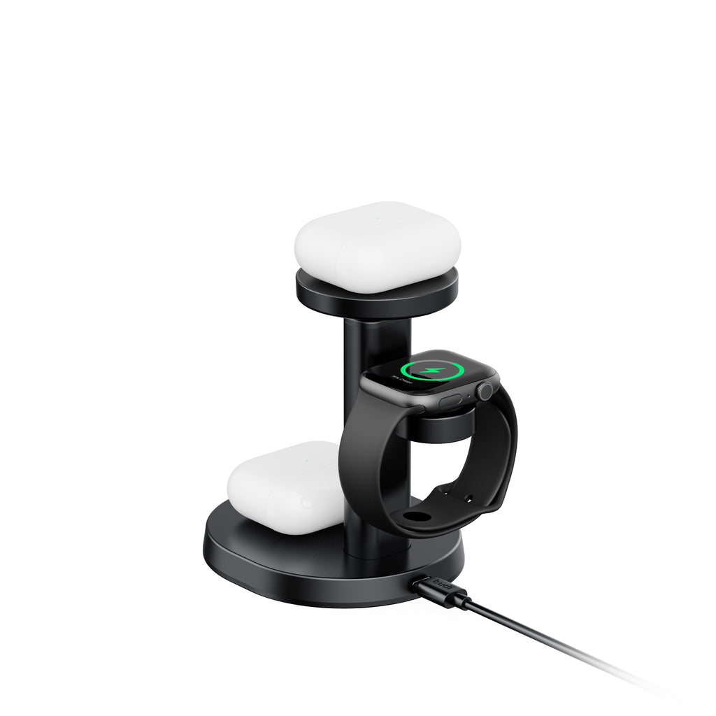 Budi 3-in-1 Wireless Charger, 20W, Black (WL4900B)