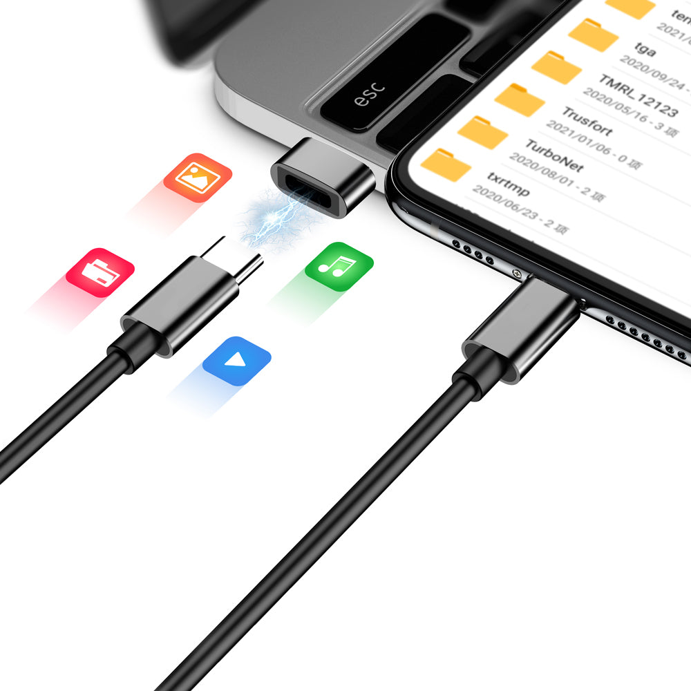 Budi USB-A to USB-C Mini Adapter, Black (DC515T-AB)