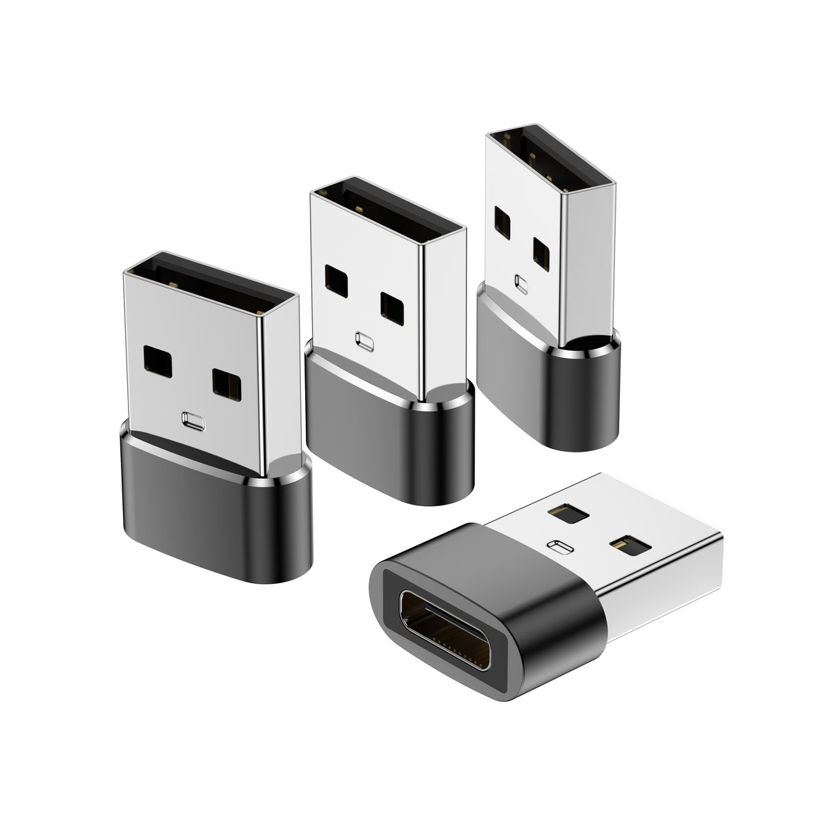 Budi USB-A to USB-C Mini Adapter, Black (DC515T-AB)