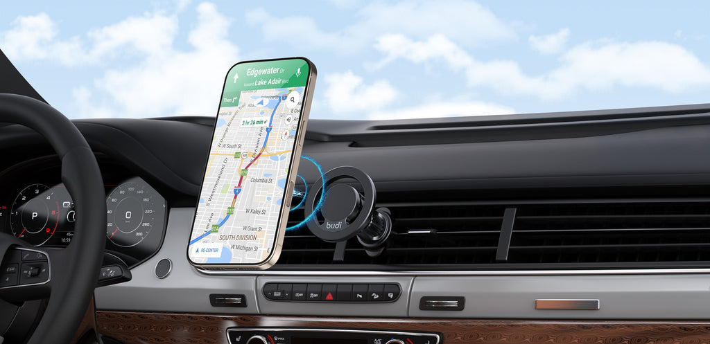 Budi 2-in-1 Car Mount, Black (CM588B)