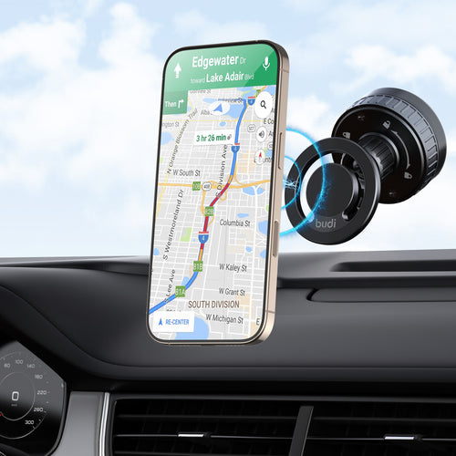 Budi 2-in-1 Car Mount, Black (CM589B)